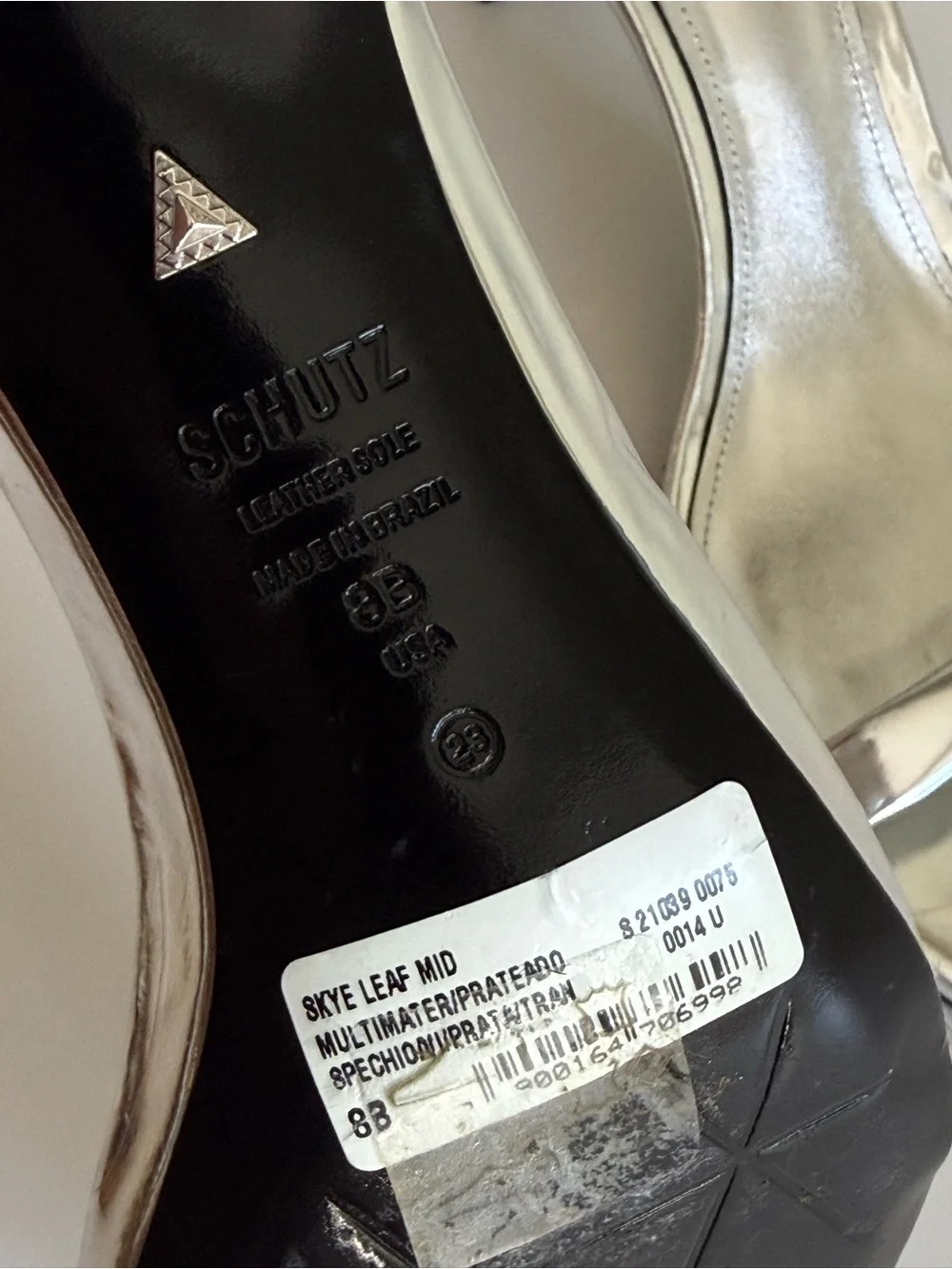 SCHUTZ Metallic Silver Pointed Heels
